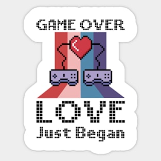 Valentine's Day Gamer Playing Video Game Couples Sticker